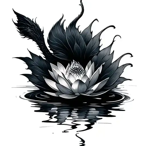 Koi To Dragon Wrapped Water Lily
