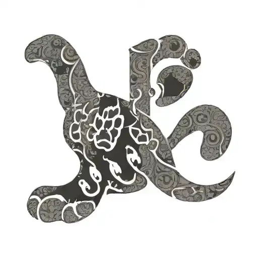 Cat Footprint And Letter K