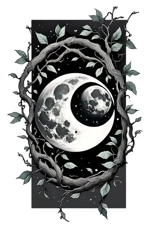 Moon And Vines Wrapped