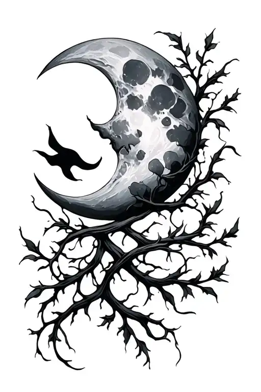 Moon And Vines Wrapped