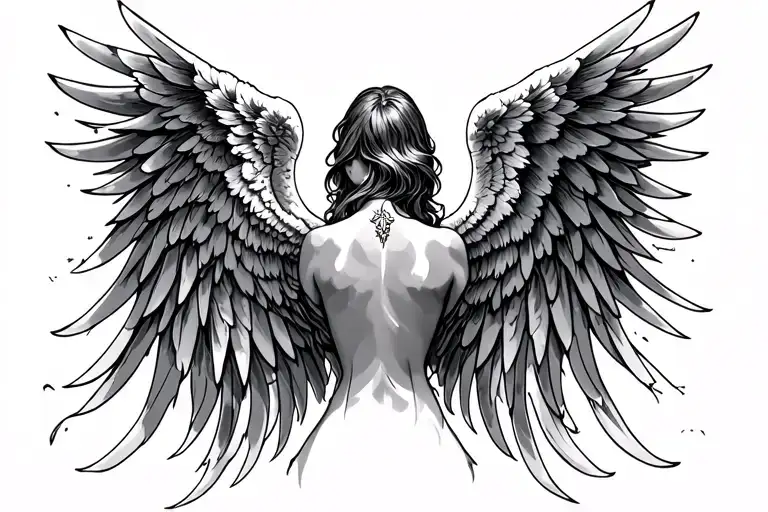 Angel Wings On Back Neck