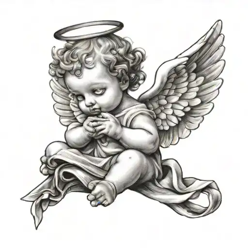 Baby Angel Holding A List