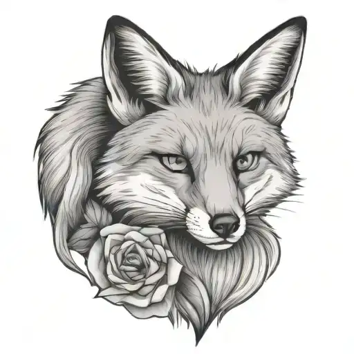 Fox Head On Woman Holding