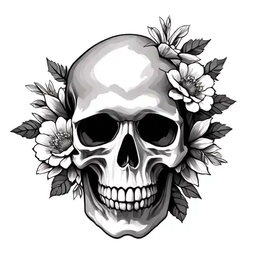 Skull With Flowers