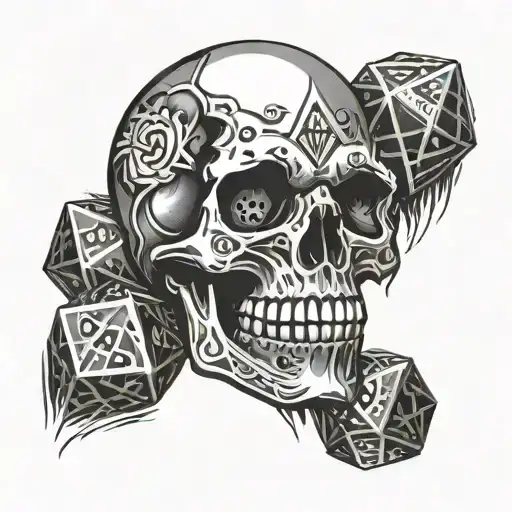 Skull And D20 Dice Rolling