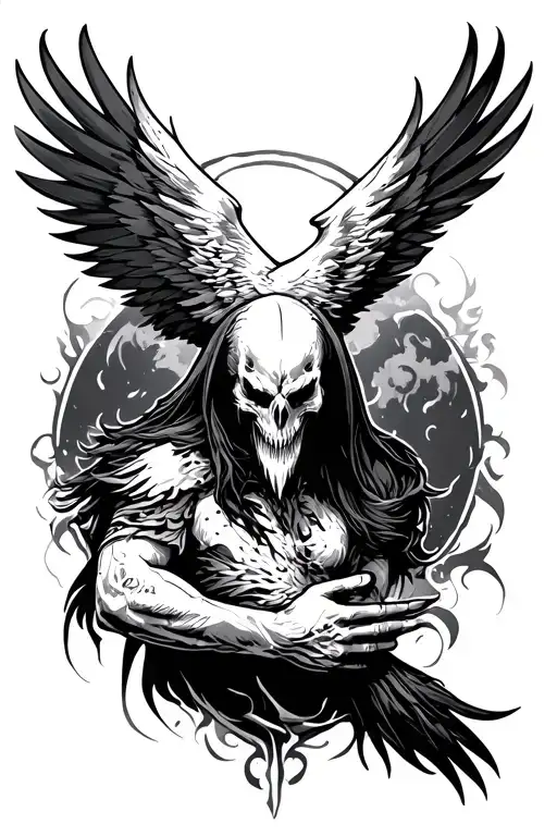 Azrael Forearm Tattoo Outside