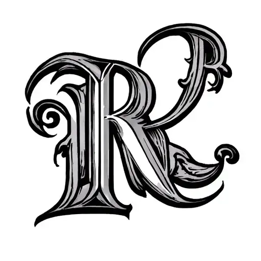 R And A Initial Tattoo Design