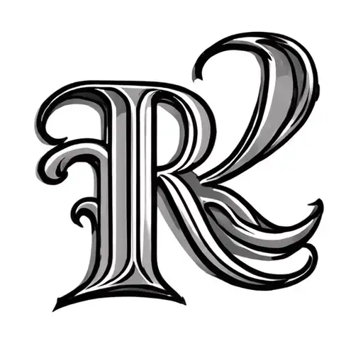 R And A Initial Tattoo Design