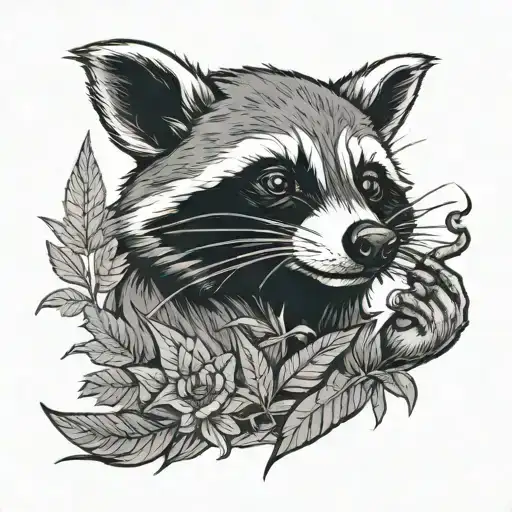 Weed And Raccoon Smoking