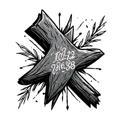 Cross Made Of The Dates 10-10-82 And 02-16-88