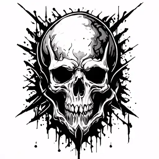 A Neo Gothic Organic Graffiti Tattoo With High Contrast And 3D Perspective On The Calf