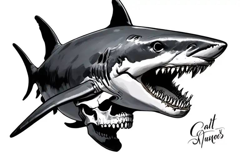 Shark With A Skull In The Mouth