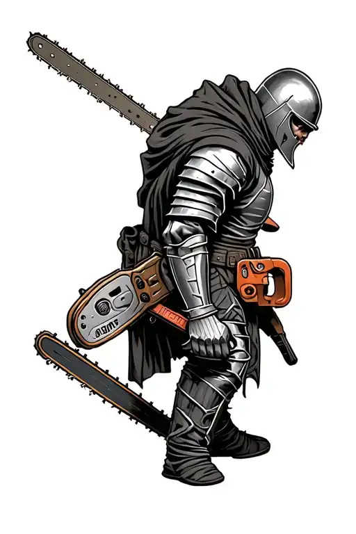 Knight Using A Chainsaw