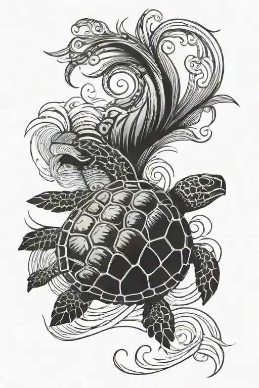 Minimalist Tattoos Turtle Waves Palm Heart