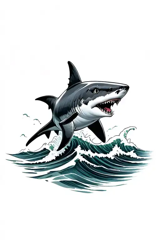 Shark With Waves Crashing
