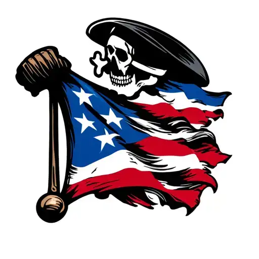 Pittsburg Pirates Logo With Puerto Rican Flag Intertwined