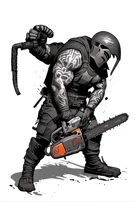 Spartan Using A Chainsaw