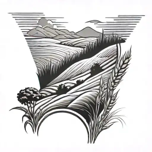 Wheat Field Rolling Hills Landscape