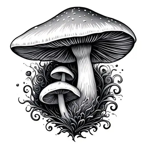 Mushroom And Swirls
