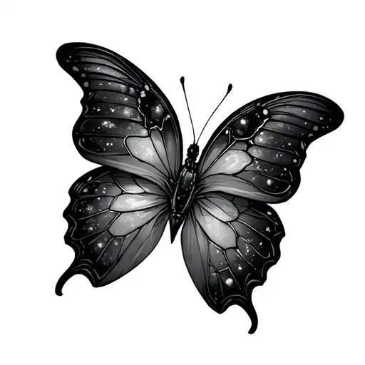 Butterfly Black With Universe In It With The Armor