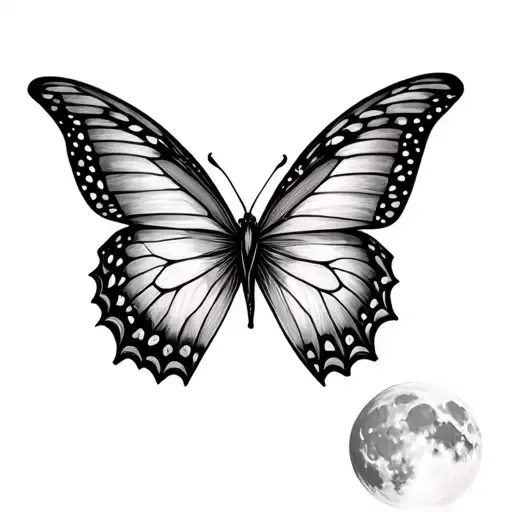 Butterfly And Moon