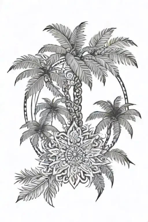 Palm Tree Mandala Design Inspired