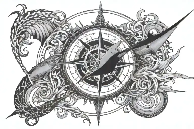 Marlin Tornado Around Compass Rose Intertwined