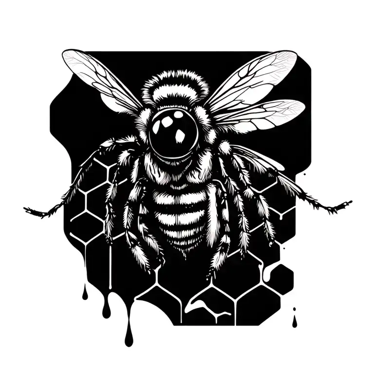 Queen Bee With Dripping Honeycomb