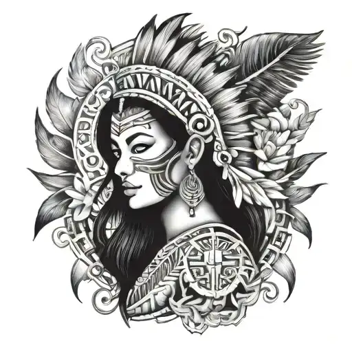 Mix Of Filipino And Samoan Half Sleeve