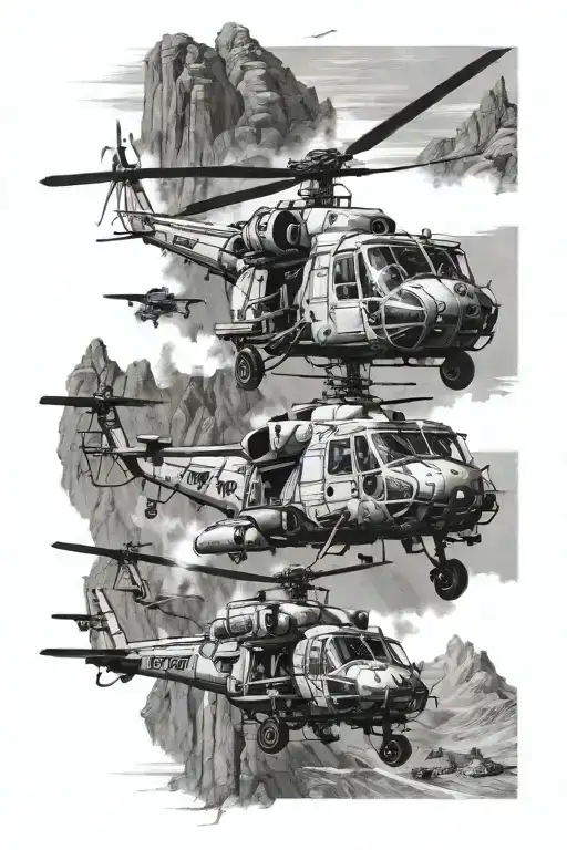 Mountains Desert Helicopters Firefight War