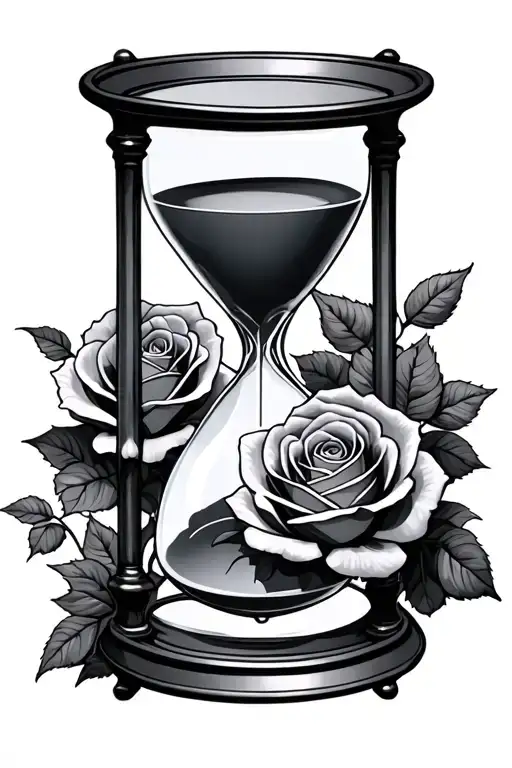 Hourglass With Roses