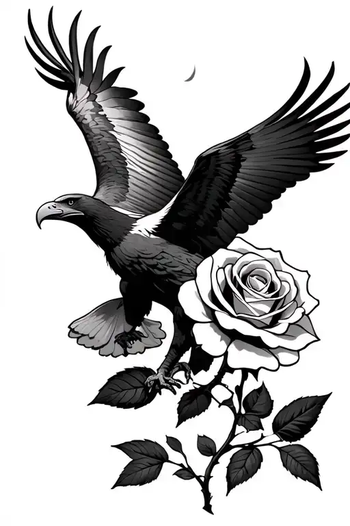 Rose With Eagle Flying