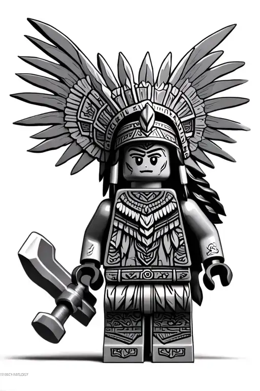 Lego Figure Aztec Warrior Hold Aztec Princess