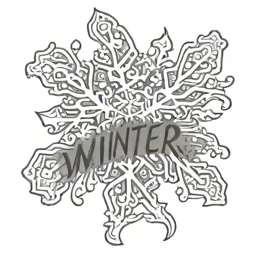 Snowflake With Winter Spelled Inside