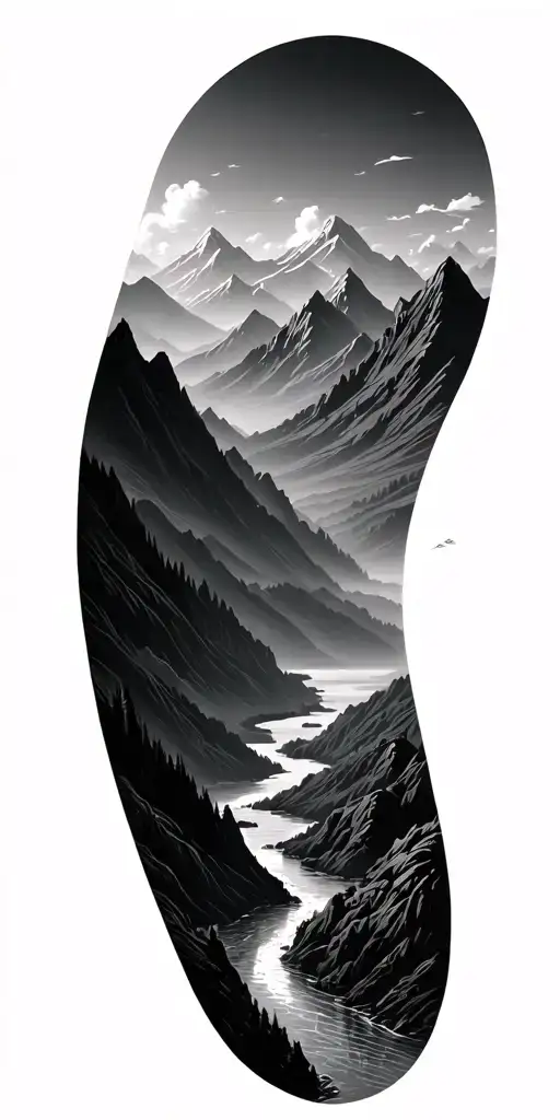 A Valley With Background Mountains