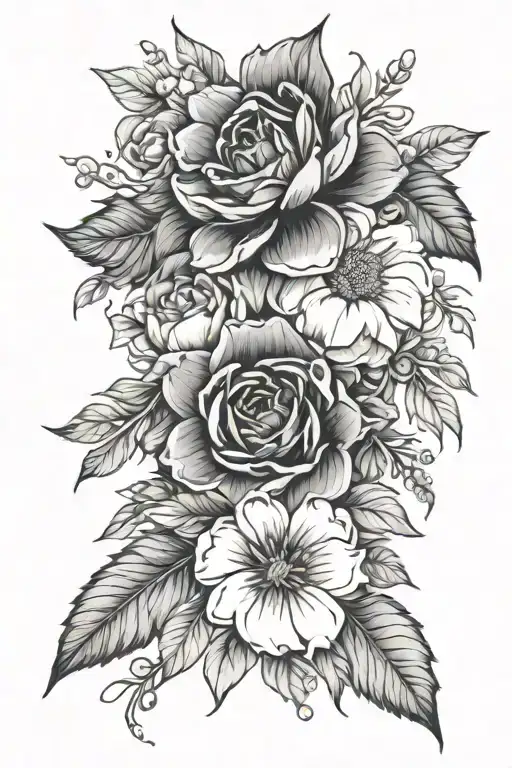 Fine Line Floral Sleeve