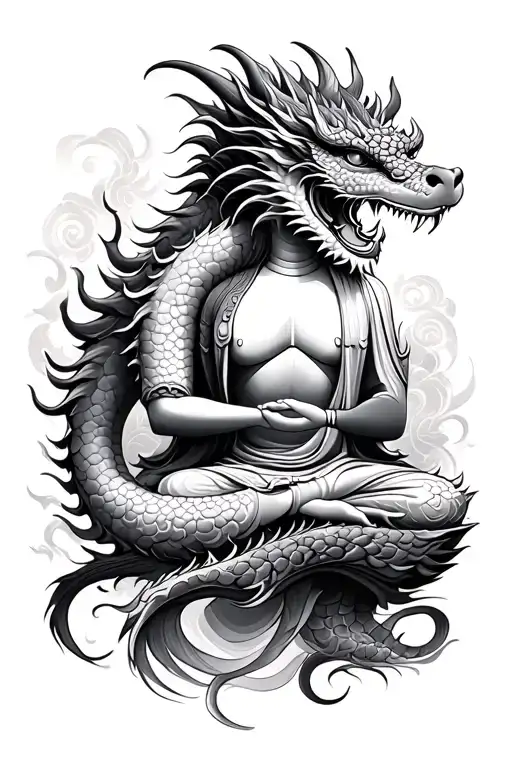 Dragon And Buddha
