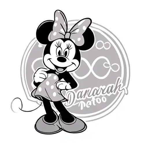 Minnie Mouse With Name Danarah And Infinity