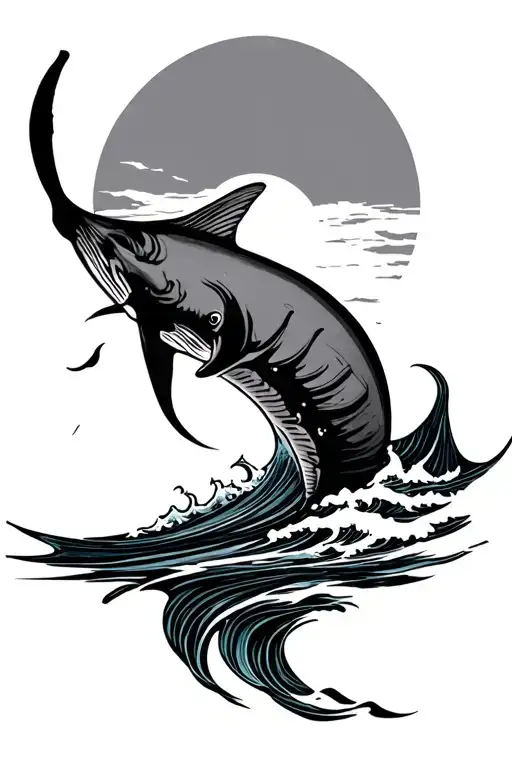 Sun Rising Mantaray Ocean Waves