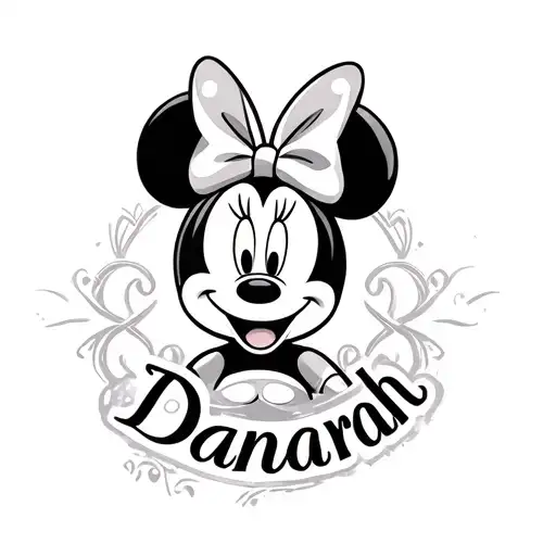 Minnie Mouse With Name Danarah And Infinity