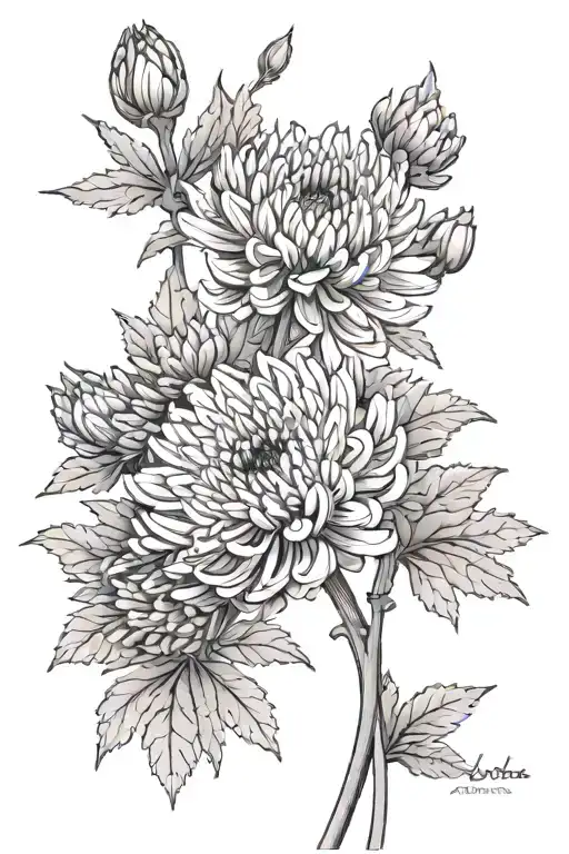 Chrysanthemum Flower With Name Brigitte In The Stem