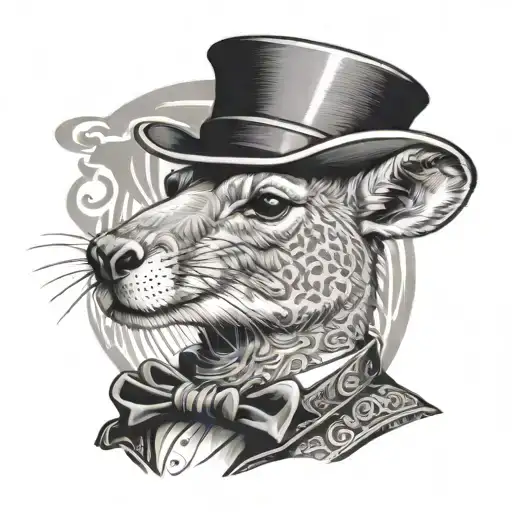 Kangaroo Wearing Top Hat