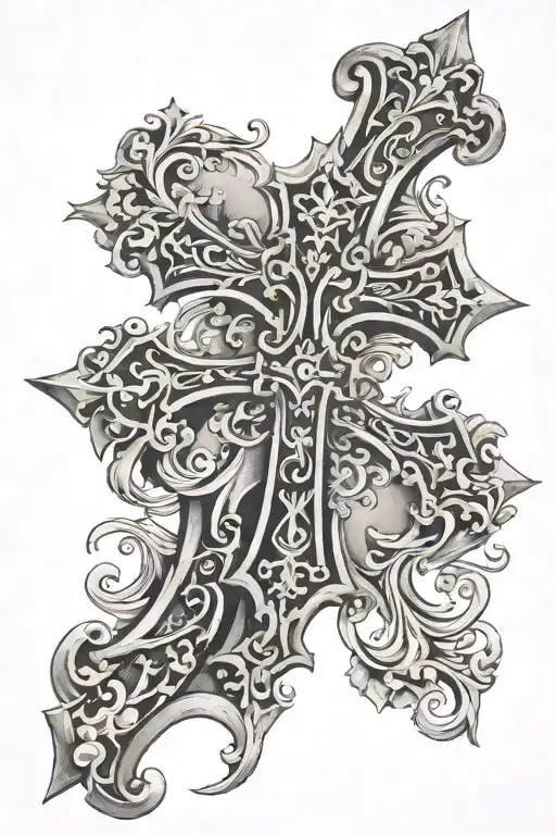 Cross With Scroll Around It With Bible Verse