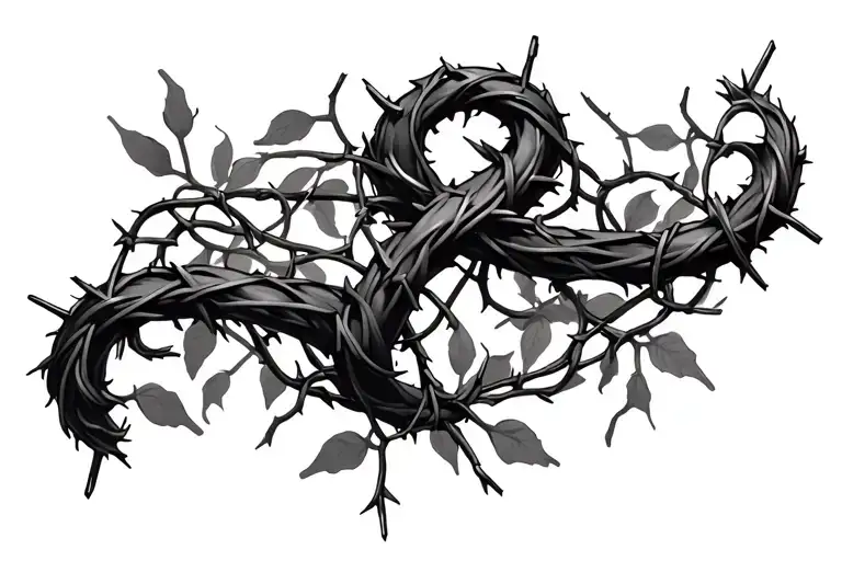 Vines Wrapping With Barbed Wire Wrapped
