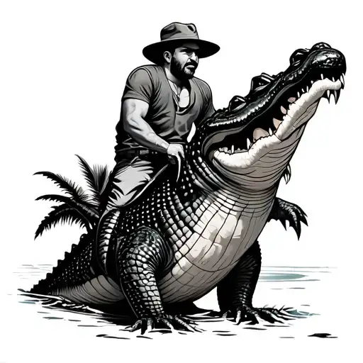 Florida Man Riding Alligator