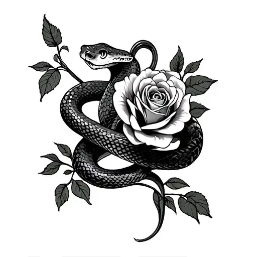 Snake With Roses