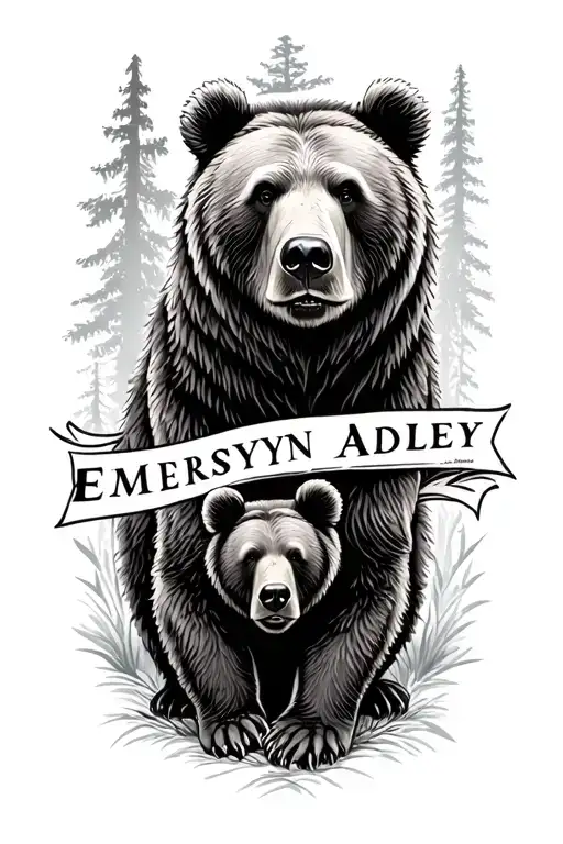 Nature With A Grizzly Bear And Names Emersyn And Adley