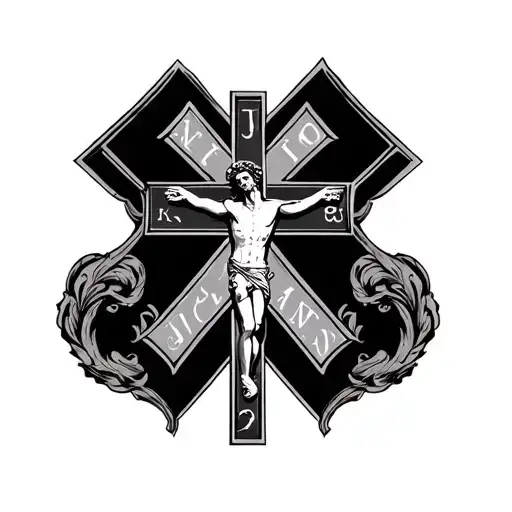 Names Jackson And Oscar In The Shape Of A Crucifix