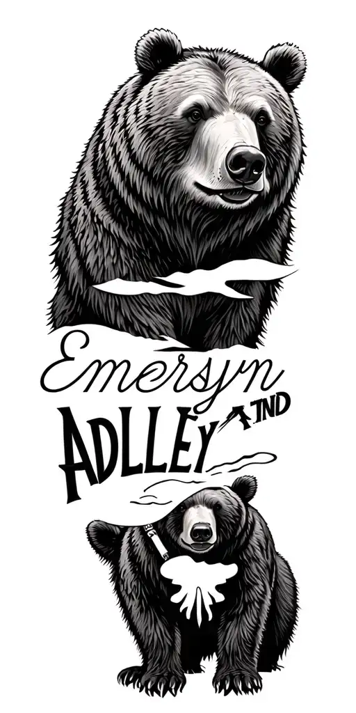 Wilderness A Grizzly Bear And Names Emersyn And Adley In Negative