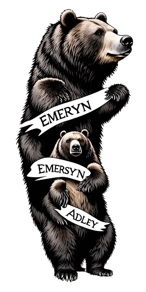 Wilderness A Grizzly Bear And Names Emersyn And Adley In Negative